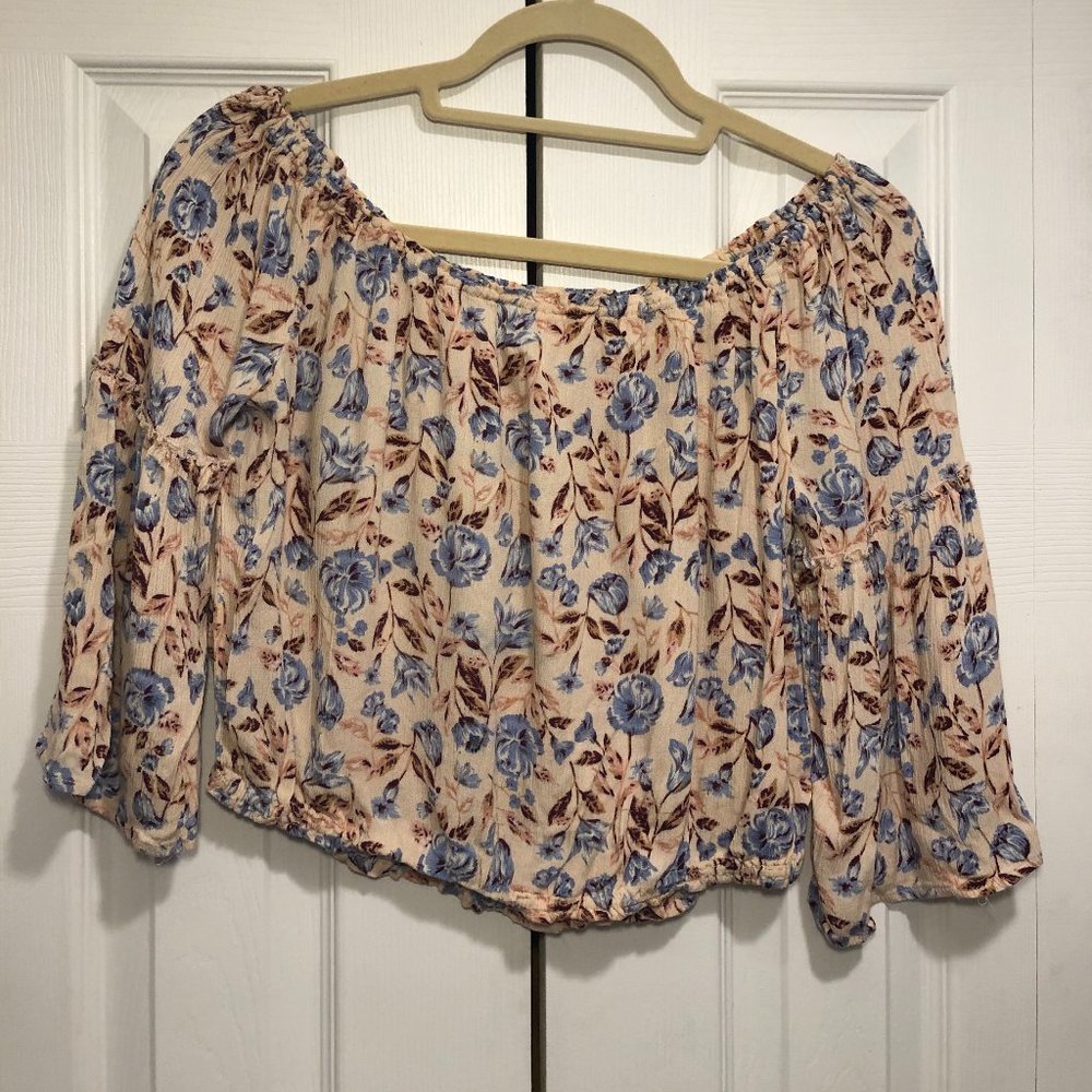 Floral off-shoulder crop top